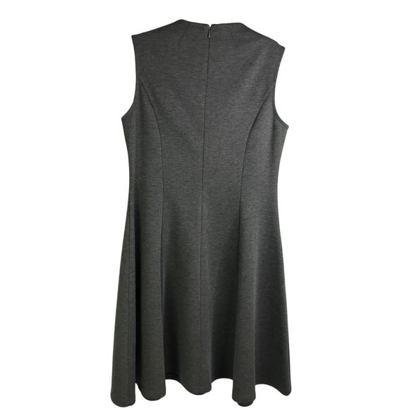Donna Morgan Dress Womens Size‎ 6 Charcoal Gray Sleeveless Back Zip Classic - Picture 3 of 8